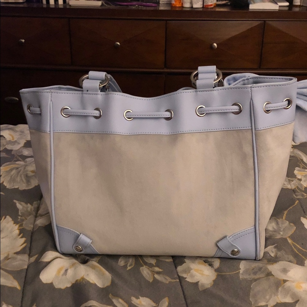 Juicy Couture Classic Scottie Dogs Daydreamer Dove Grey and Blue Tote Bag - Picture 2 of 12